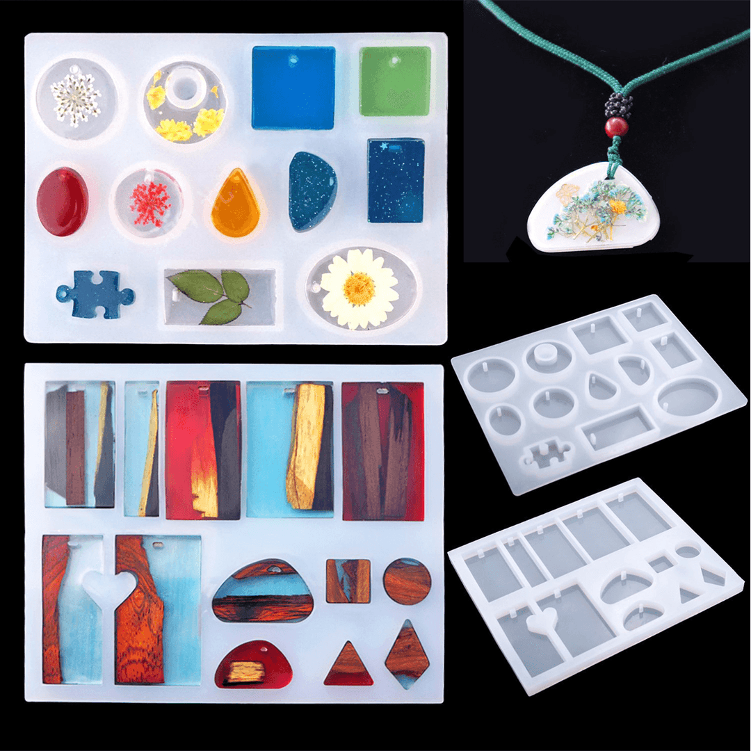 159Pcs Silicone Casting Molds and Tools Jewelry Pendant Resin Mould with Bag DIY - MRSLM