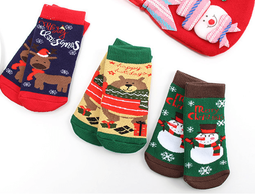 Children'S Christmas Socks Thicken Cartoon Baby Socks Children'S Cotton Socks - MRSLM