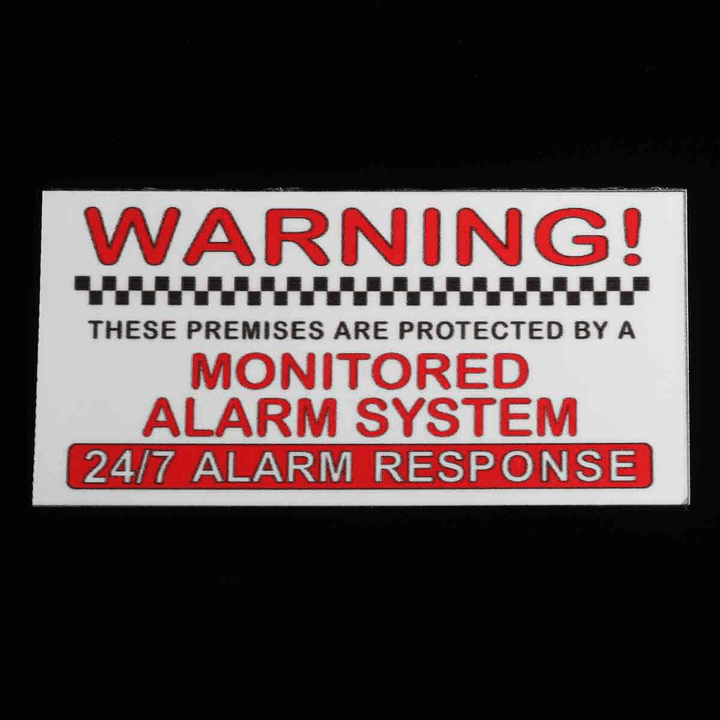 5Pcs Alarm System Monitored Warning Security External Sign Stickers PVC Waterproof - MRSLM