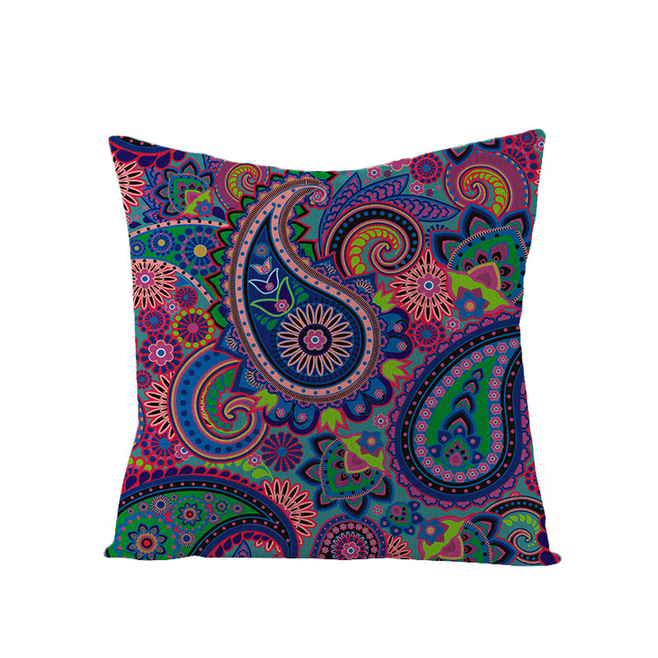 Bohemian Mandala Folk Geometrical Style Linen Throw Pillow Case Home Sofa Art Decor Cushion Cover - MRSLM