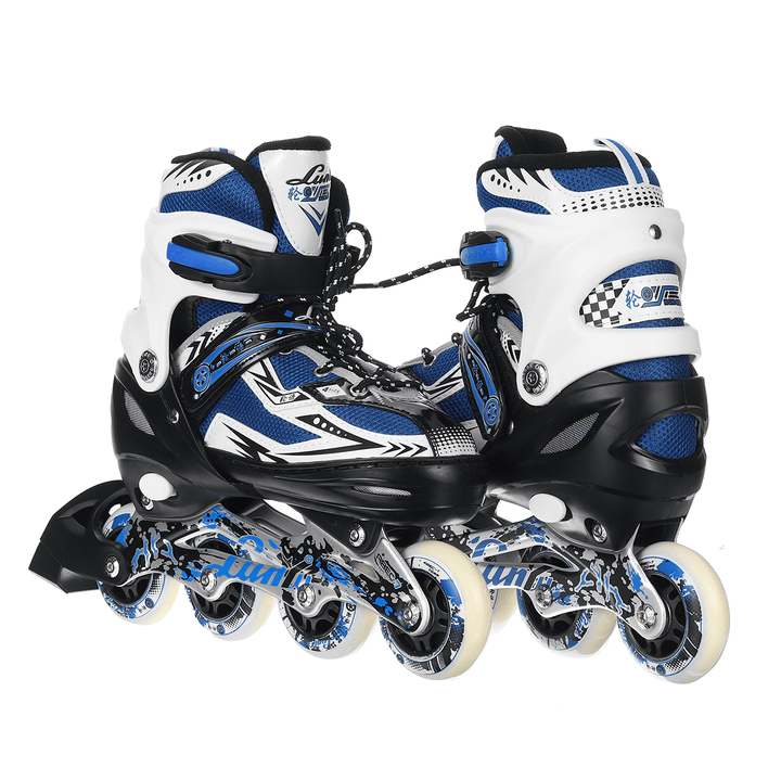 Light-Up Inline Skates for Adults Kids, Beginner Roller Skates 4-Gear Adjustable Roller Blading Breathable Skate Shoes with Illuminating Wheels - MRSLM