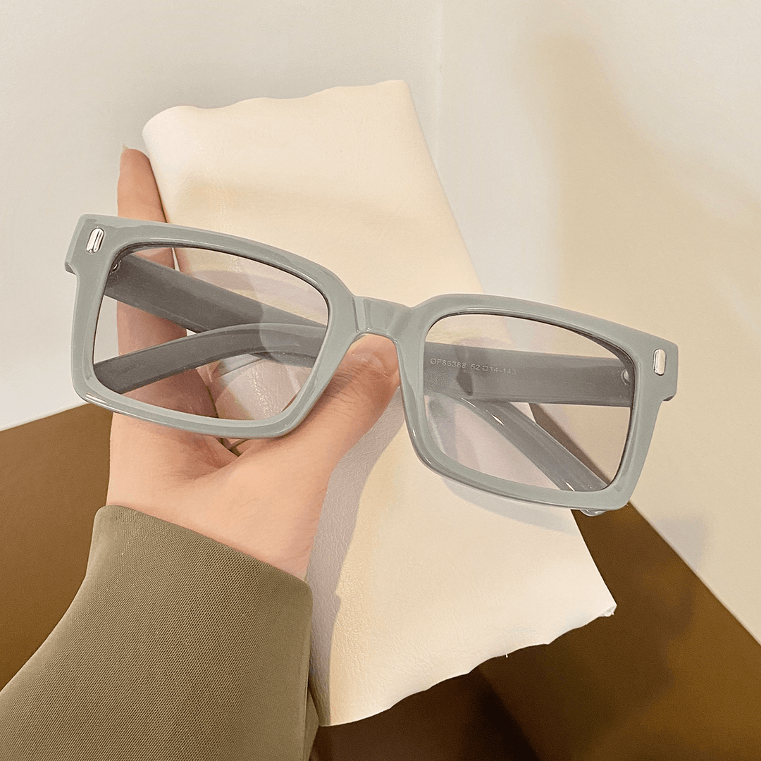 New Retro Square Small Frame Sunglasses Female Fashion round Face All-Match Plain Sunglasses Anti-Ultraviolet - MRSLM