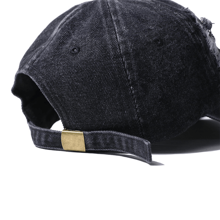 Men'S and Women'S Hole Denim Casual Duck Tongue Baseball Cap - MRSLM