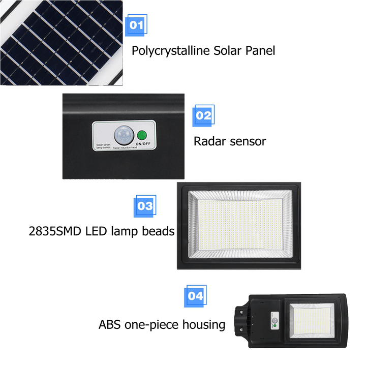 23*47.5CM 360W 462 LED Solar Street Light with Remote Controller - MRSLM