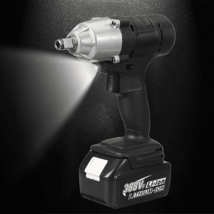 588N.M 1/2'' LED Cordless Electric Impact Wrench Drivers Tool W/ None/1/2 Battery Also for Makita 18V Battery - MRSLM