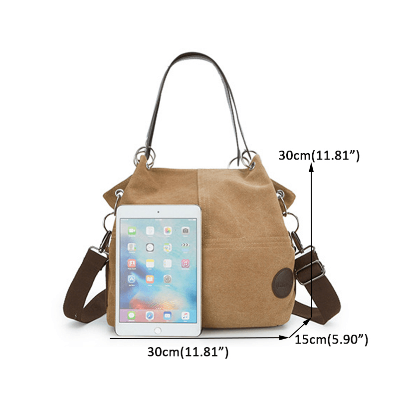 Women Casual Canvas Multi-Carry Handbag Shoulder Bag - MRSLM