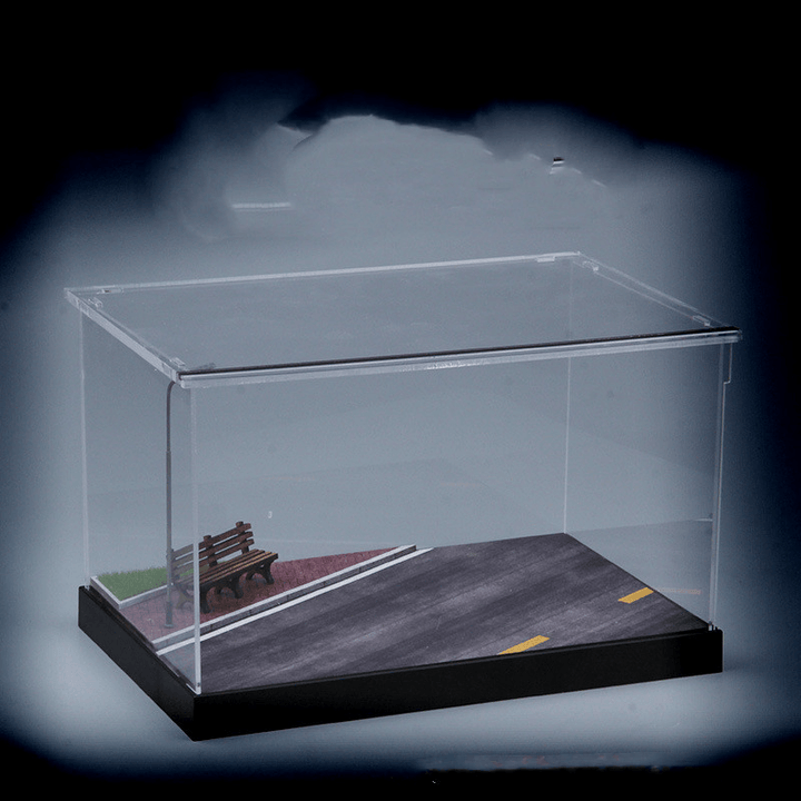 Car Model Parking Lot Dust Cover Acrylic Display Box with Light - MRSLM