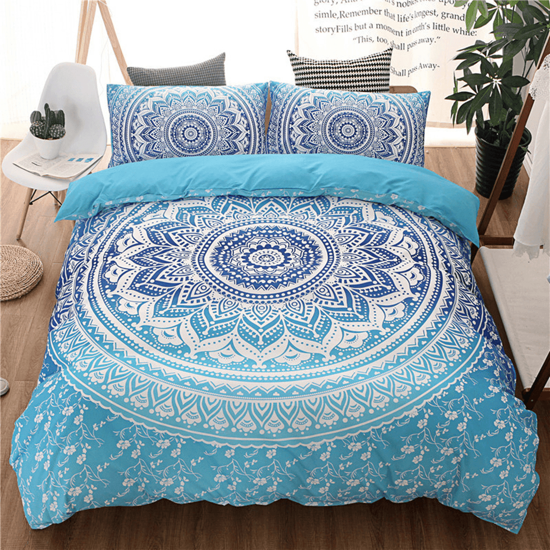 2Pcs/3Pcs 3D Bohemian Style Bedding Sets Comfort Breathable Bedclothes Duvet Cover Pillow Case Size Twin Queen King - MRSLM