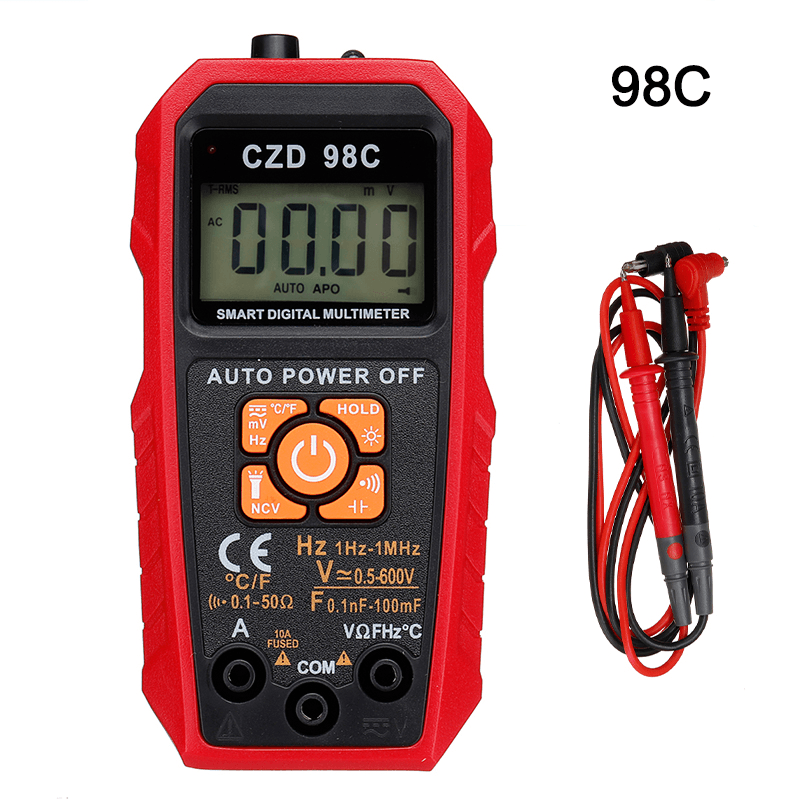 98A/C True RMS Electric Digital LCD Current AC DC Voltage Multimeter Capacitance Meter - MRSLM