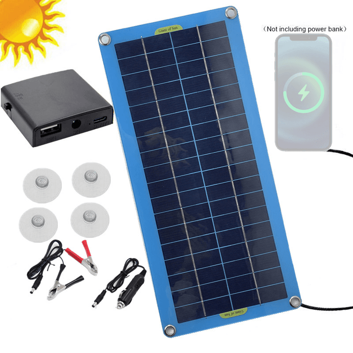 100W Polycrystalline Flexible Solar Panel Portable Multi-Purpose Emergency Car Ship Camping Phone Charger - MRSLM