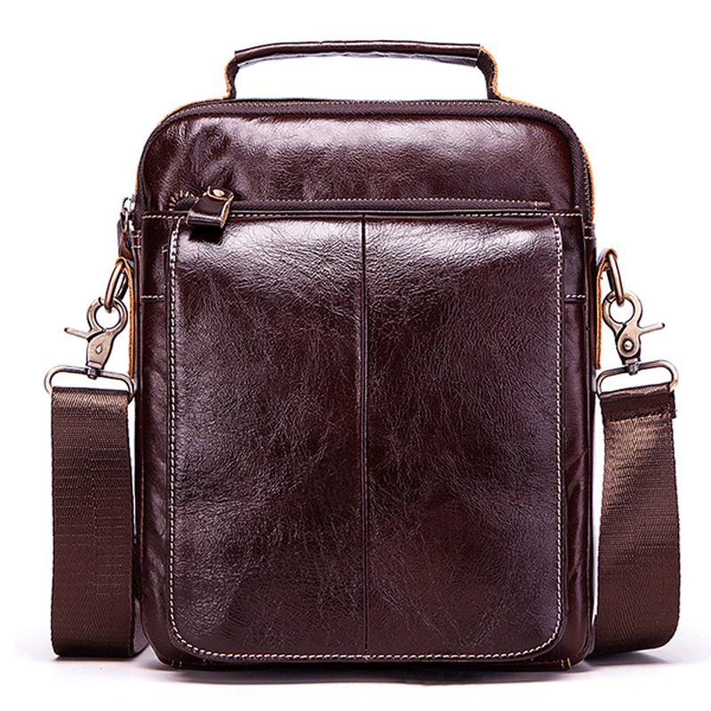 Men Genuine Leather Business Casual Vintage Bag - MRSLM