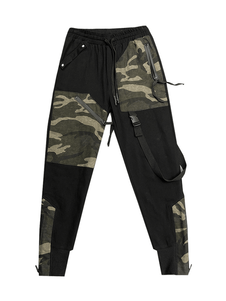 Functional Casual Overalls Camouflage Stitching Personality Slim - MRSLM