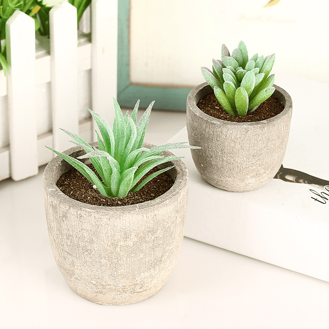 11Pcs/Set Artificial Succulent Flower Floral Plants Home Garden DIY Landscape Decorations - MRSLM