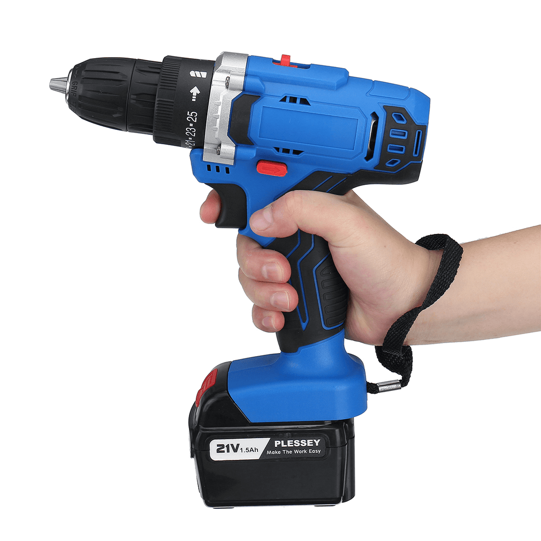 48V 1500RPM Electric Hammer Drill Cordless 28N.M LED Screwdriver W/ 1Pc or 2Pcs Battery - MRSLM