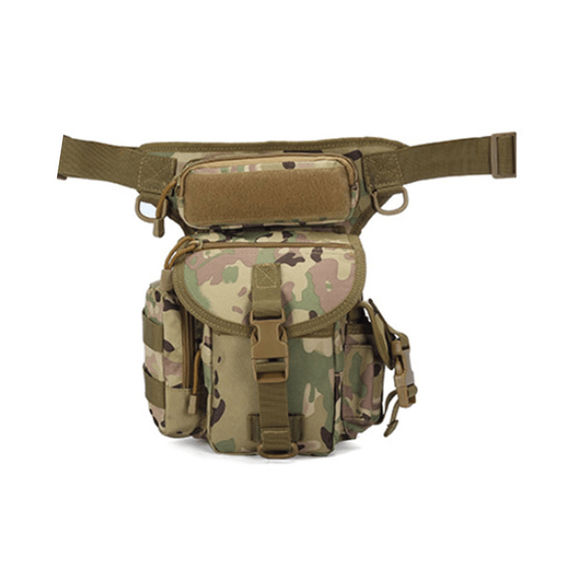 Canvas Waterproof Tactical Bag Waist Pack Leg Bag Camping Hiking Hunting Belt Bag - MRSLM