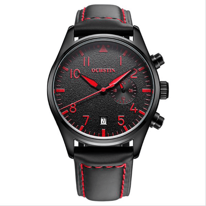 OCHSTIN GQ043C Fashion Men Quartz Watch Luxury Leather Strap Sport Watch - MRSLM