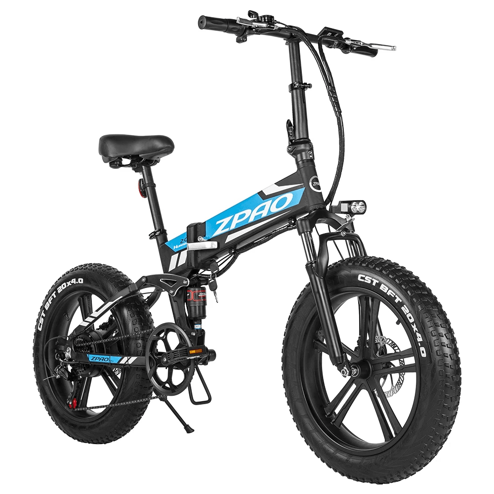 ZPAO 20In Fat Tire Folding Electric Bicycle 10Ah 48V 500W One Wheel Electric Bike 40Km/H Top Speed City E Bike - MRSLM