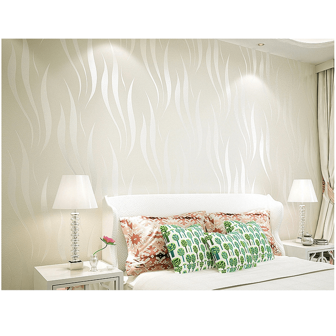 Non-Woven Wallpaper Roll 3D Wave Background Sticker Living Room Bedroom Decoration - MRSLM