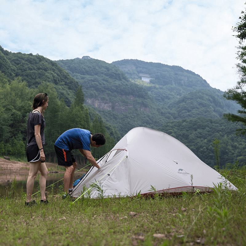 Naturehike Cloud-Up 2 People Lightweight Backpacking Tent 210T Ripstop 4 Season Dome Tent Double Layers PU 3000Mm Water Resistant with Footprint for Camping Hiking - MRSLM