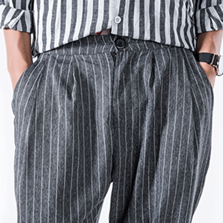 Striped Printed Cotton Harem Pants - MRSLM