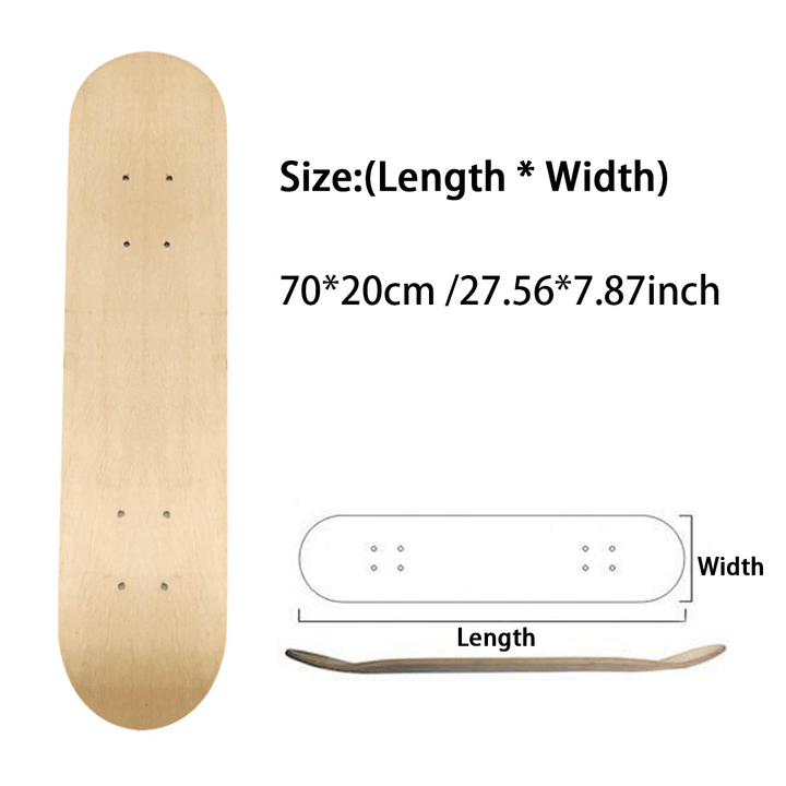 7 Layers Maple Double Rocker Skateboard Maple Skateboard Deck DIY Children Skate Board 43/60/70/80CM Longboard Skateboards - MRSLM