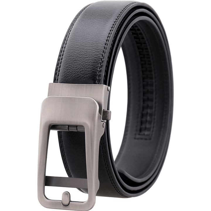 125CM Men'S Cowhide Automatic Buckle Belt Leather Waistband - MRSLM