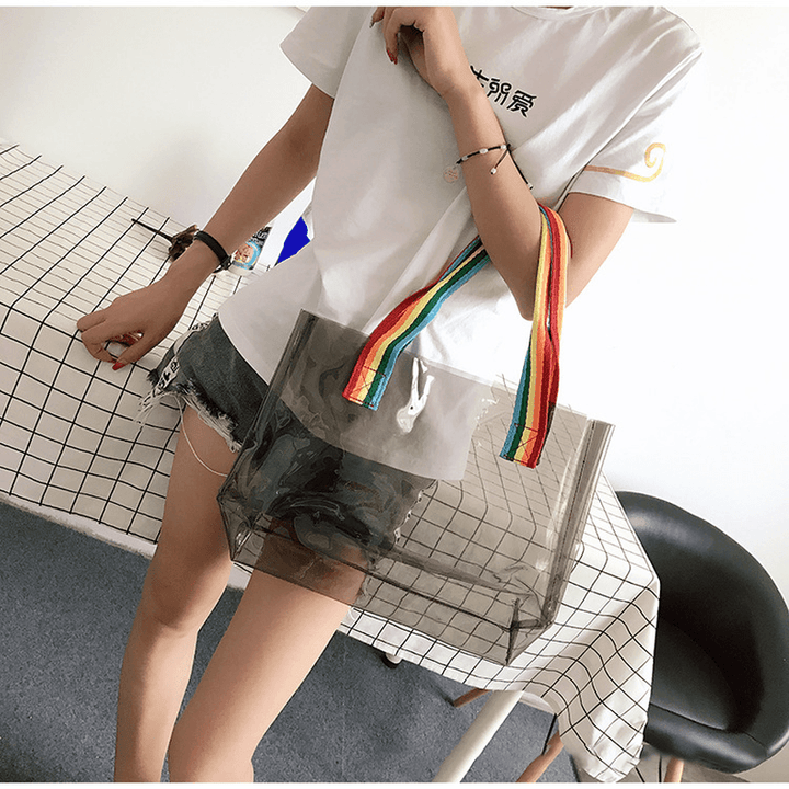 Honana HN-B65 Colorful Waterproof PVC Travel Storage Bag Clear Large Beach Outdoor Tote Bag - MRSLM