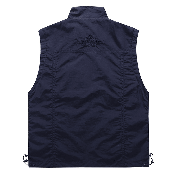 Outdoor Utility plus Size Multi Pockets Mesh Breathable Vest - MRSLM