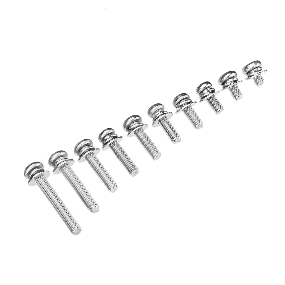 Suleve™ M4SP3 150Pcs M4 Stainless Steel 6-30Mm Phillips Pan Head Machine Screw Washer Bolt Asortment - MRSLM