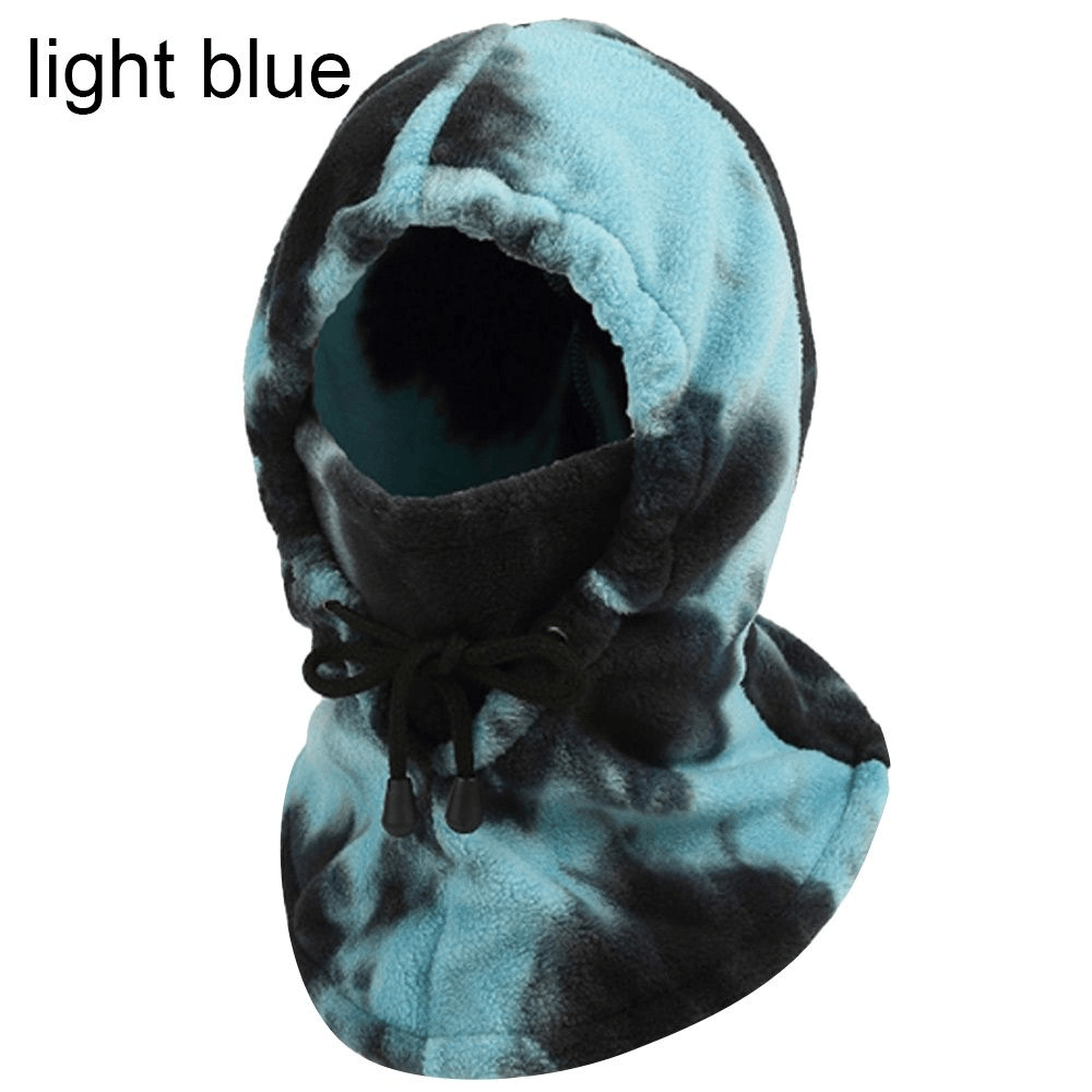 Thermal Hood Polar Fleece Tie-Dye Face Mask Mountain Skiing Fleece Scarf - MRSLM