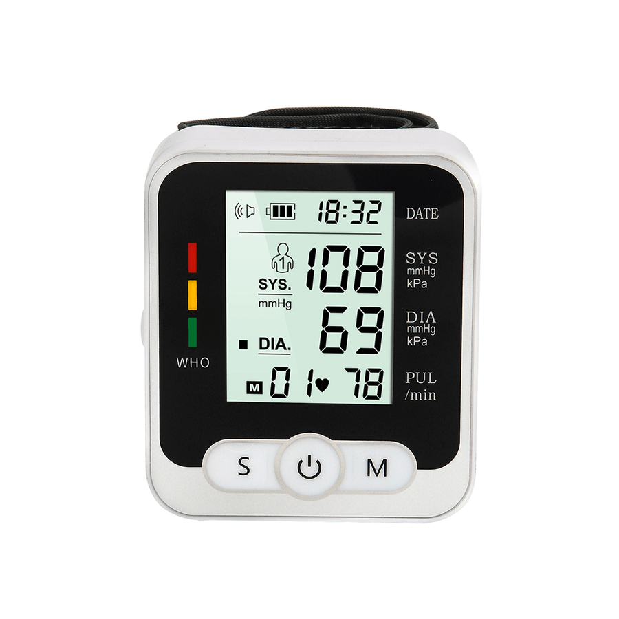 Automatic Electronic Wrist Blood Pressure Monitor Meter Typesphygmomanometer Monitor Sphygmomanometer Cuff Tensiometro Arterial Pressure for Health Care Tool - MRSLM