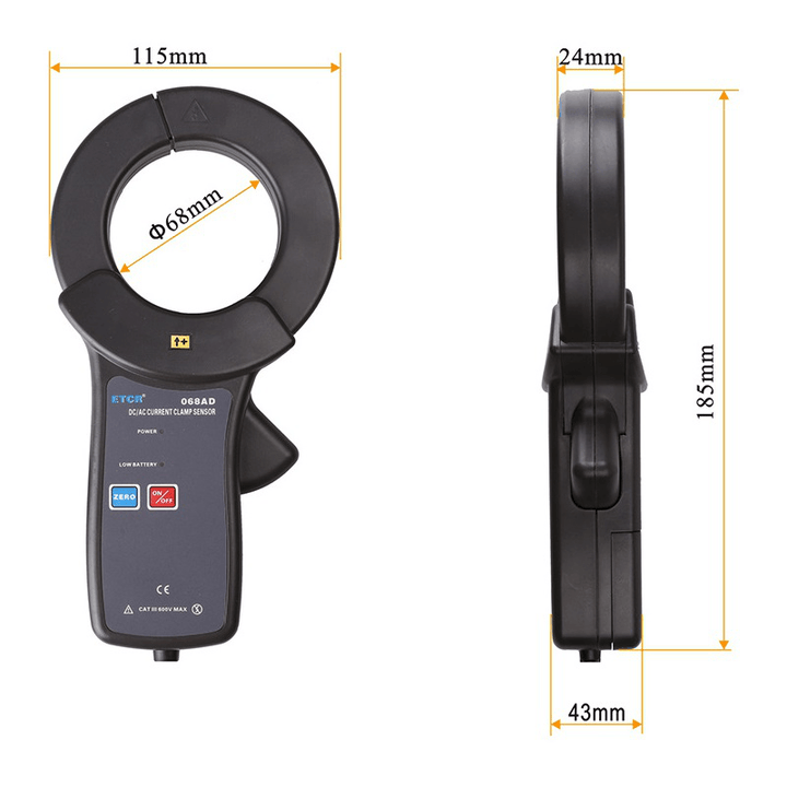 ETCR068AD Clamp Current Sensor AC/DC 1500A Suitable for Detection of Phase Electric Energy Power and Power Factor - MRSLM