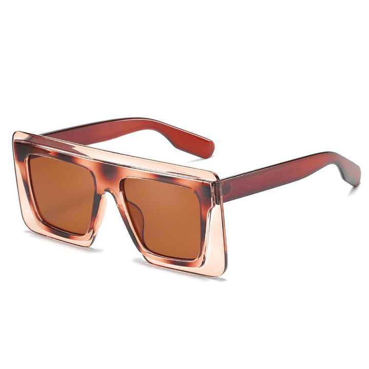 New Style Big Square Frame Trendy Sunglasses Female European and American Personality Two-Color Stitching Sunglasses - MRSLM