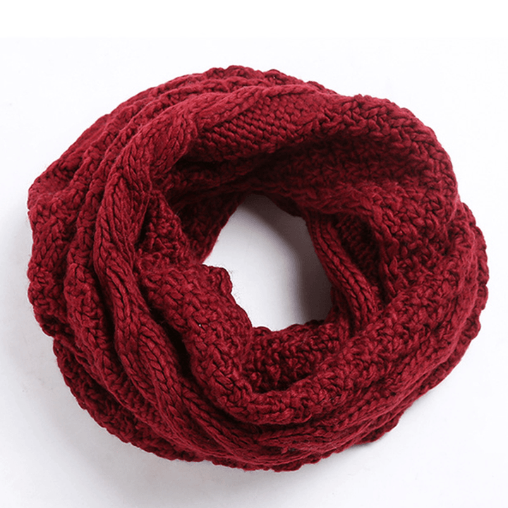 Women Solid Knitted Collar Scarves Warm Neck Scarves - MRSLM