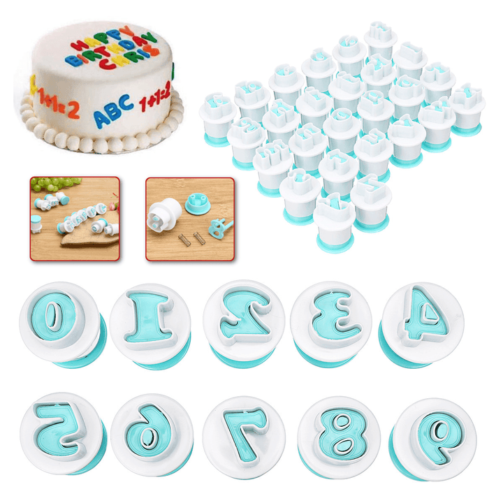 Alphabet Letter Number Fondant Cake Cutter Cookie Mould Sugar Craft Decorations - MRSLM