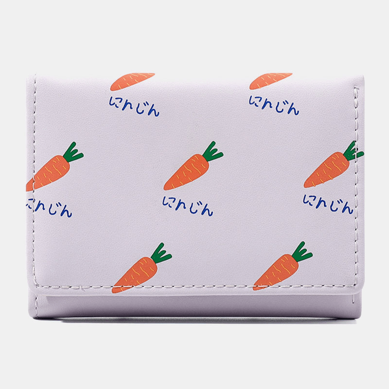 Women 7 Card Slots Trifold Fruit Printed Wallet - MRSLM