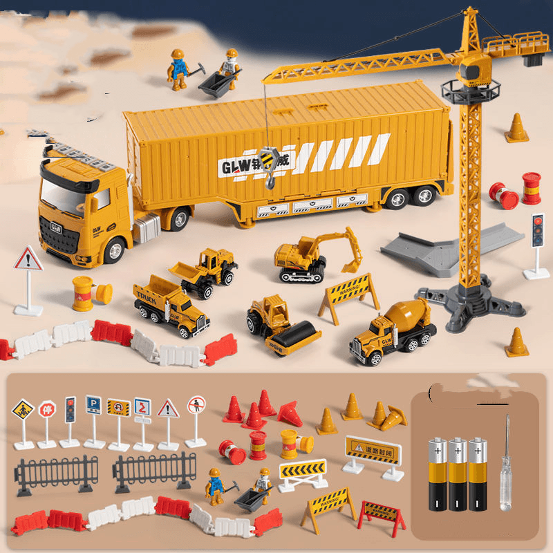 Tower Crane Toy Alloy Engineering Vehicle Set - MRSLM