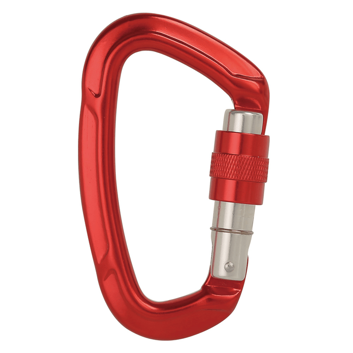 XINDA 25KN Climbing Carabiner Safety Master Screw Lock D Shaped Buckle for Outdoor Hiking Adult/Teenager - MRSLM