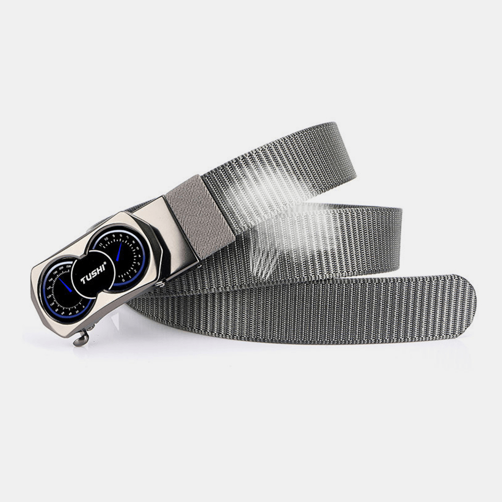 Men Woven Nylon 120Cm Car Pattern Automatic Buckle Wear-Resistant Breathable Business Casual Belts - MRSLM