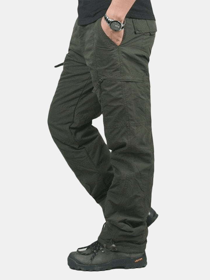 Mens Winter Outdoor Sports Trousers Military Tactical Thick Warm Cargo Pants - MRSLM