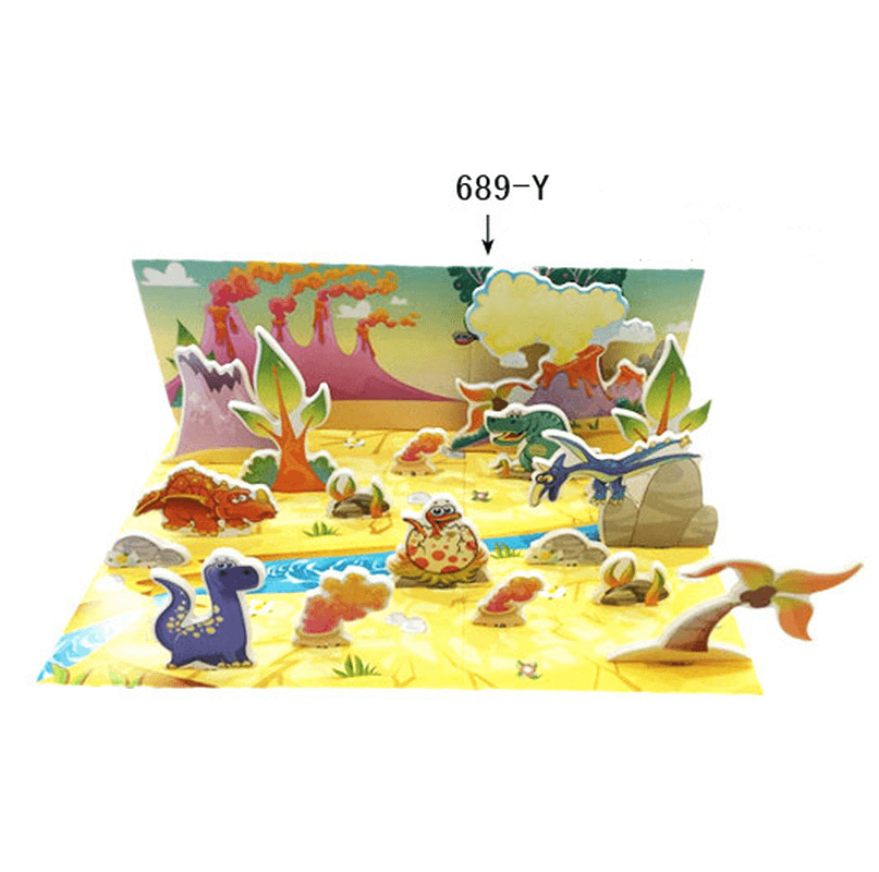 Children'S 3D Three Dimensional Puzzle Paper Educational Toys Diy Building Hut - MRSLM