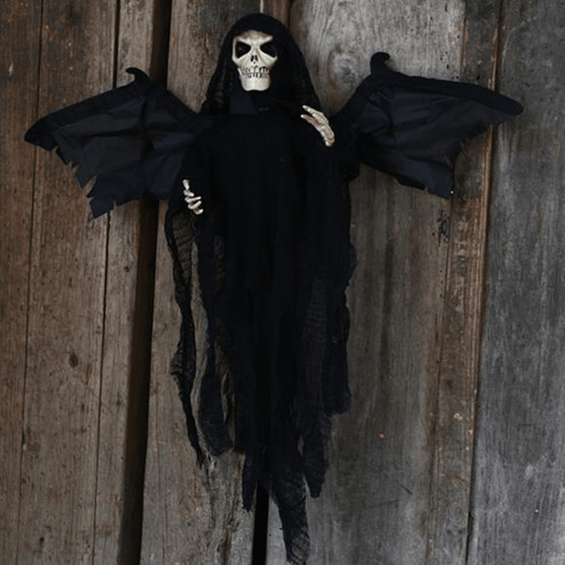 New Halloween Party Decoration Sound Control Creepy Scary Animated Skeleton Hanging Ghost - MRSLM