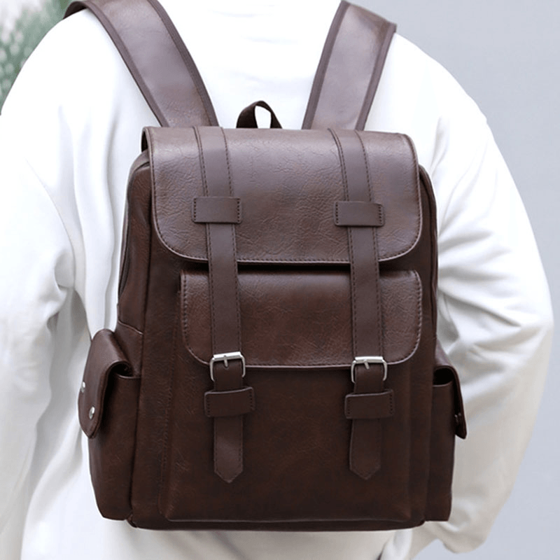 Men Vintage 14 Inch Laptop Large Capacity Bag Backpack - MRSLM