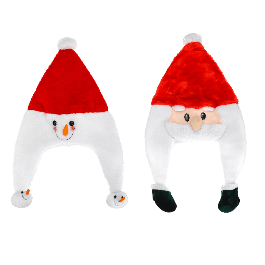 Unisex Christmas Xmas Novelty Plush Hat Santa Claus Hat Holiday Decoration - MRSLM