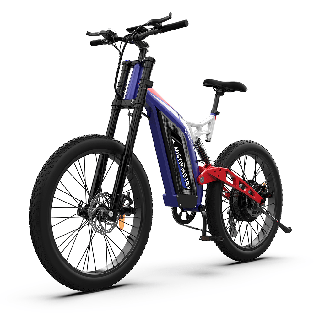 [US DIRECT] AOSTIRMOTOR S17 Electric Bike 26Inch 1500W 48V 20Ah 50Km/H Max Speed 45Km Mileage 120Kg Max Load Mountain Fat Tire Electric Bicycle - MRSLM