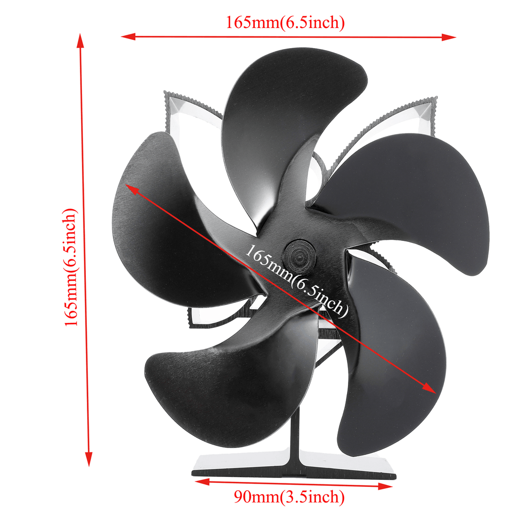 SF902S 5 Blades Fireplace Fan Eco Friendly Quiet Wood Burner Stove Fan Thermal Heat Power Fan Home Christmas Gift - MRSLM