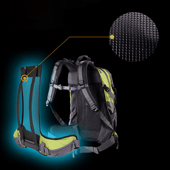 Men 40L Polyester Waterproof Light Weight Large Capacity Sport Hiking Travel Backpack - MRSLM