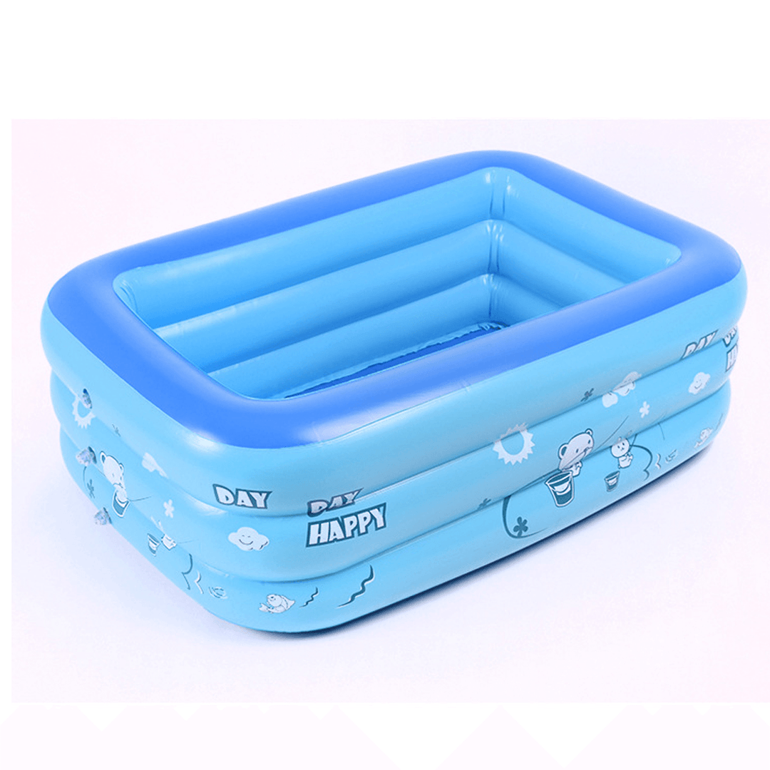 Full-Sized Family Inflatable Swimming Pool 3-Ring Inflatable Lounge Pool Summer Backyard for Adult Kids Babies - MRSLM