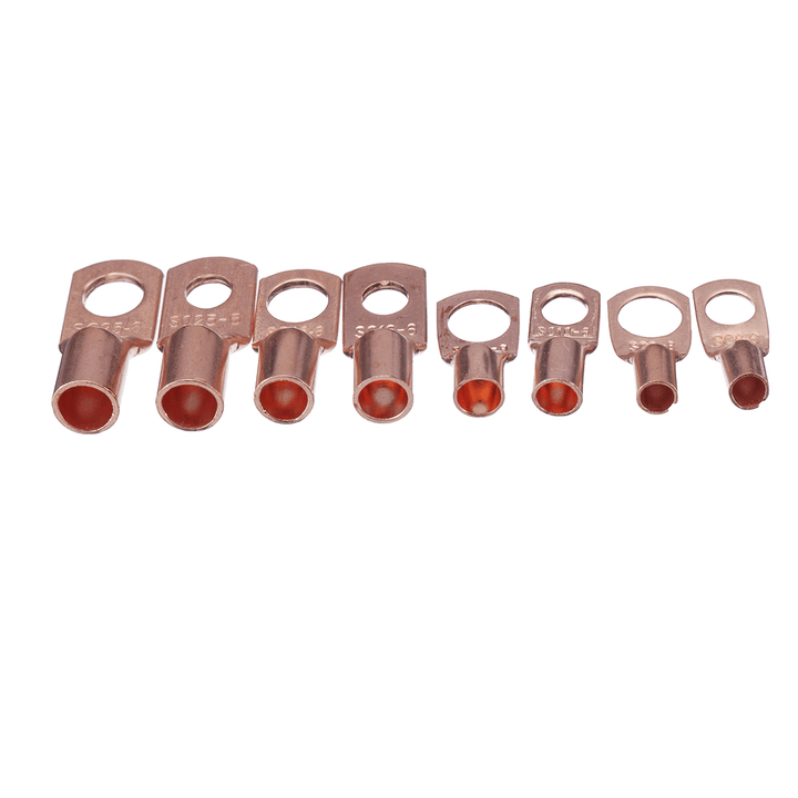 60Pcs Copper Ring Lug Terminal with Box Cable Lugs Crimp Terminals Wire Connector Terminal - MRSLM