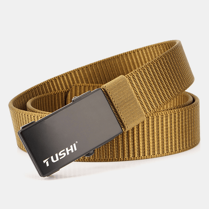 TUSHI 120CM Men'S Automatic Buckle Nylon Belt Simple Belt - MRSLM